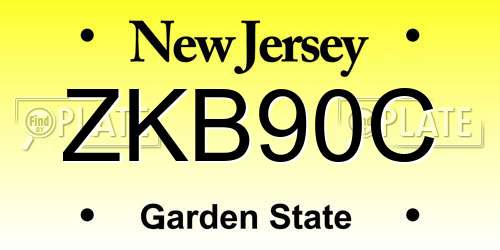 ZKB90C New Jersey License Plate