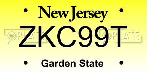 ZKC99T New Jersey License Plate