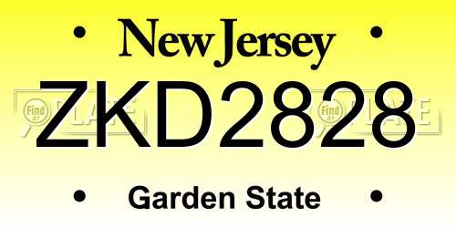 ZKD2828 New Jersey License Plate