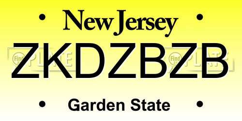 ZKDZBZB New Jersey License Plate