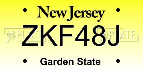ZKF48J New Jersey License Plate