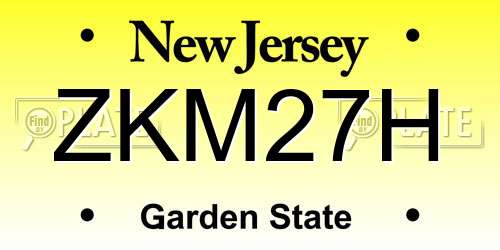 ZKM27H New Jersey License Plate