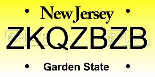 ZKQZBZB New Jersey License Plate