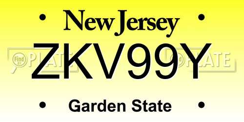 ZKV99Y New Jersey License Plate