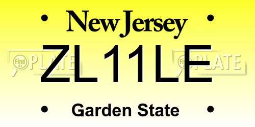 ZL11LE New Jersey License Plate