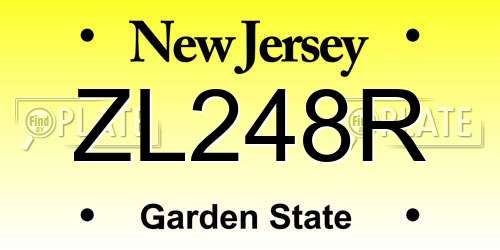 ZL248R New Jersey License Plate