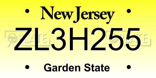 ZL3H255 New Jersey License Plate