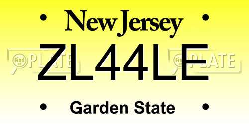 ZL44LE New Jersey License Plate