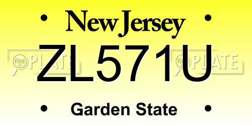 ZL571U New Jersey License Plate