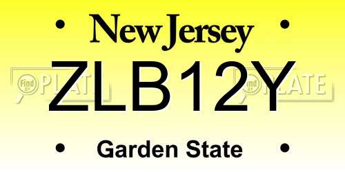 ZLB12Y New Jersey License Plate