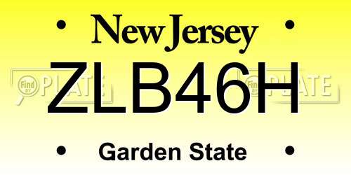 ZLB46H New Jersey License Plate