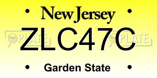 ZLC47C New Jersey License Plate