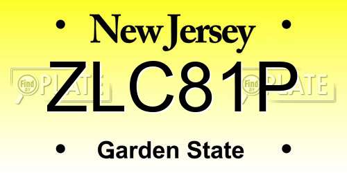 ZLC81P New Jersey License Plate