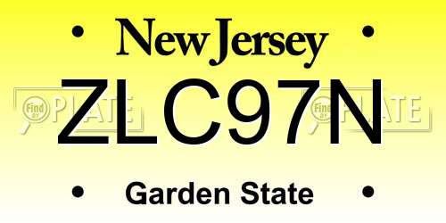 ZLC97N New Jersey License Plate