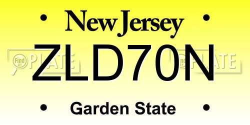 ZLD70N New Jersey License Plate
