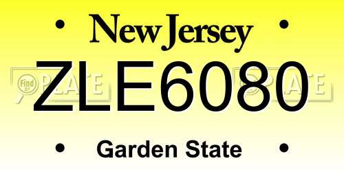 ZLE6080 New Jersey License Plate
