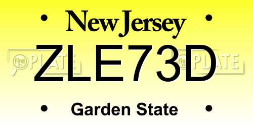 ZLE73D New Jersey License Plate