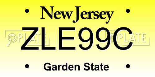 ZLE99C New Jersey License Plate