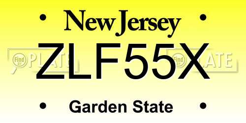 ZLF55X New Jersey License Plate