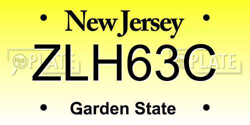 ZLH63C New Jersey License Plate