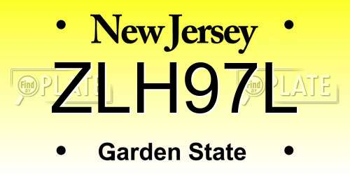 ZLH97L New Jersey License Plate