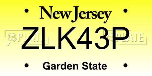 ZLK43P New Jersey License Plate