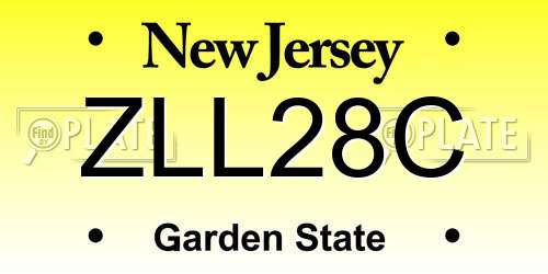 ZLL28C New Jersey License Plate