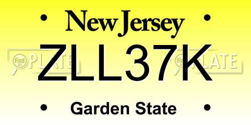 ZLL37K New Jersey License Plate