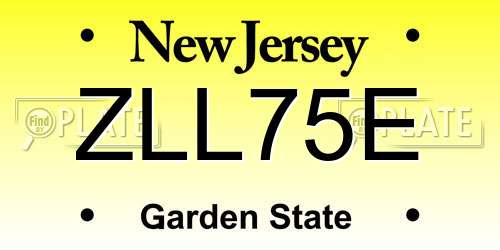 ZLL75E New Jersey License Plate