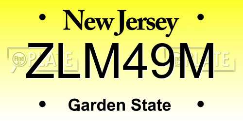 ZLM49M New Jersey License Plate