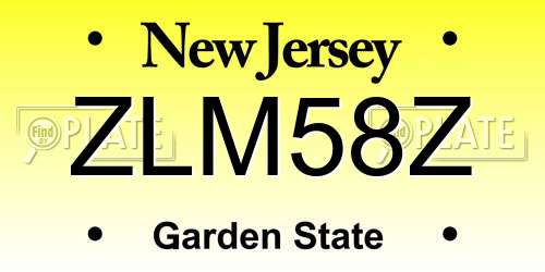 ZLM58Z New Jersey License Plate