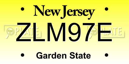 ZLM97E New Jersey License Plate