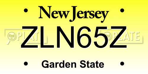 ZLN65Z New Jersey License Plate