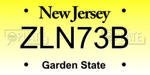 ZLN73B New Jersey License Plate