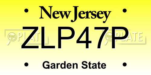 ZLP47P New Jersey License Plate