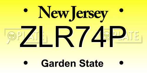ZLR74P New Jersey License Plate