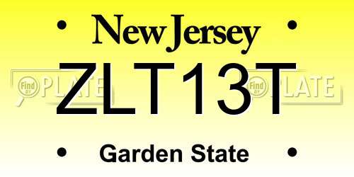 ZLT13T New Jersey License Plate