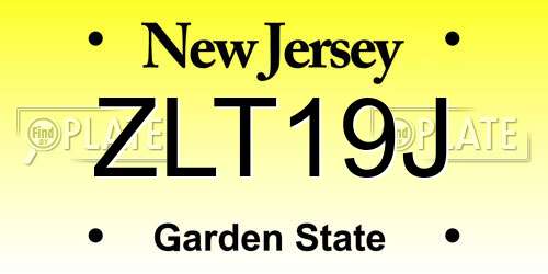 ZLT19J New Jersey License Plate