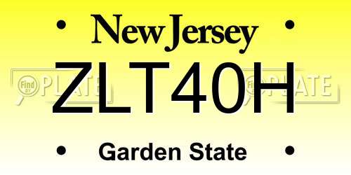 ZLT40H New Jersey License Plate