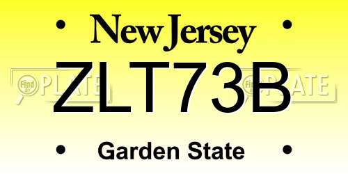 ZLT73B New Jersey License Plate