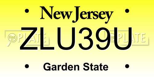 ZLU39U New Jersey License Plate