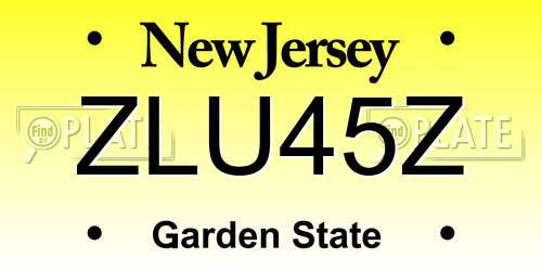 ZLU45Z New Jersey License Plate