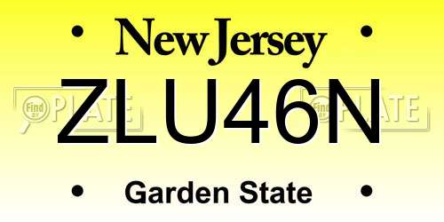 ZLU46N New Jersey License Plate