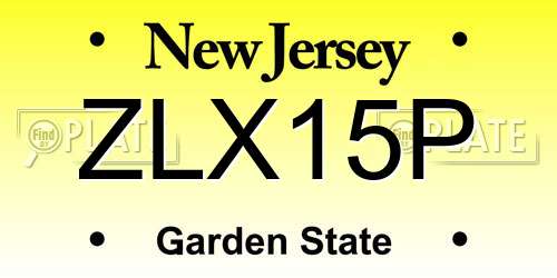 ZLX15P New Jersey License Plate