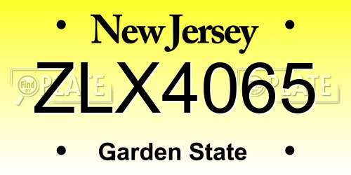 ZLX4065 New Jersey License Plate
