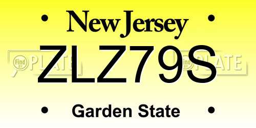 ZLZ79S New Jersey License Plate