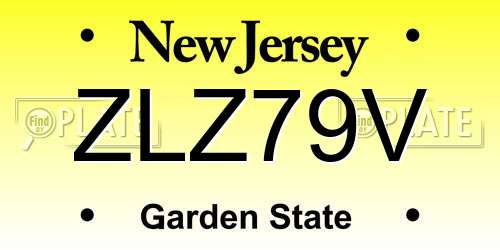 ZLZ79V New Jersey License Plate
