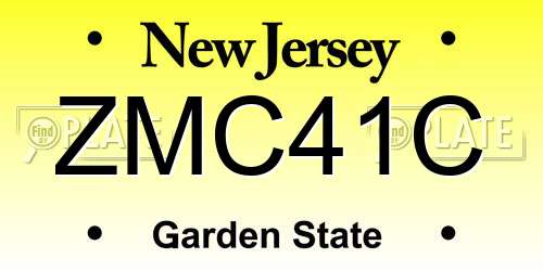 ZMC41C New Jersey License Plate