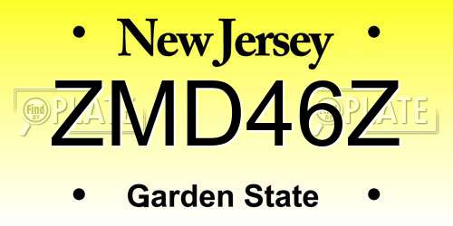 ZMD46Z New Jersey License Plate
