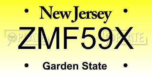 ZMF59X New Jersey License Plate